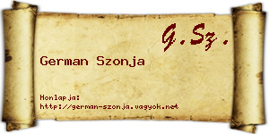 German Szonja névjegykártya
